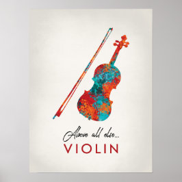 Póster Violín - Música Colorida brillante
