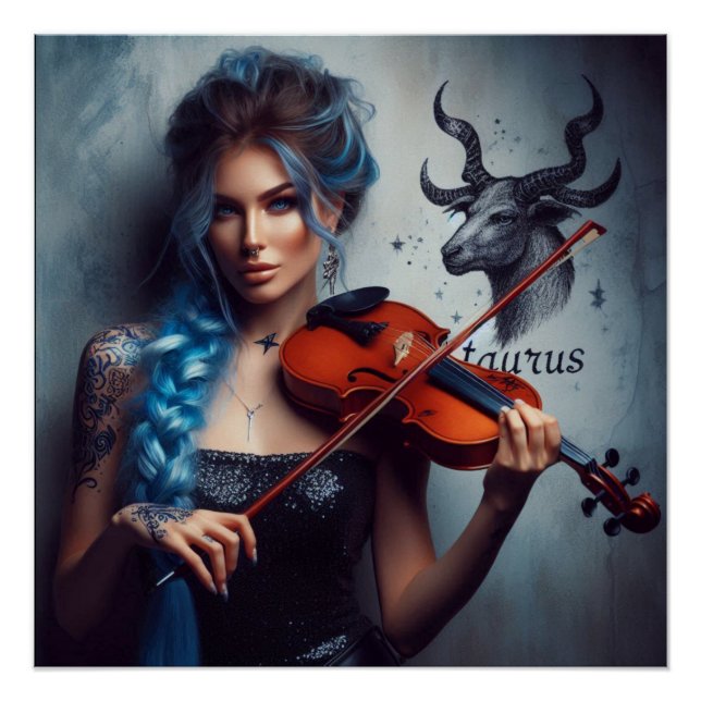 Póster Violin, músico zodiaco de Taurus (Anverso)