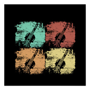 Póster Violin Retro
