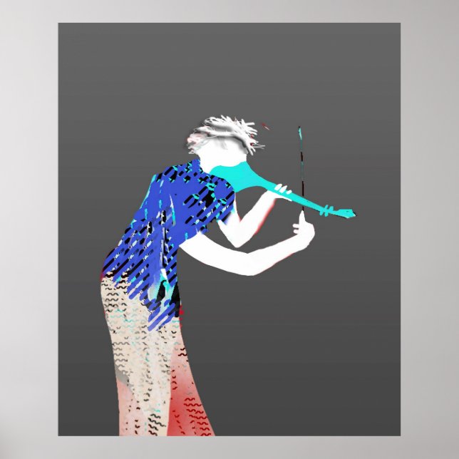 Póster Violín verde (Frente)