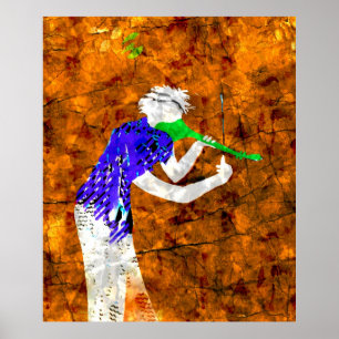 Póster Violín verde