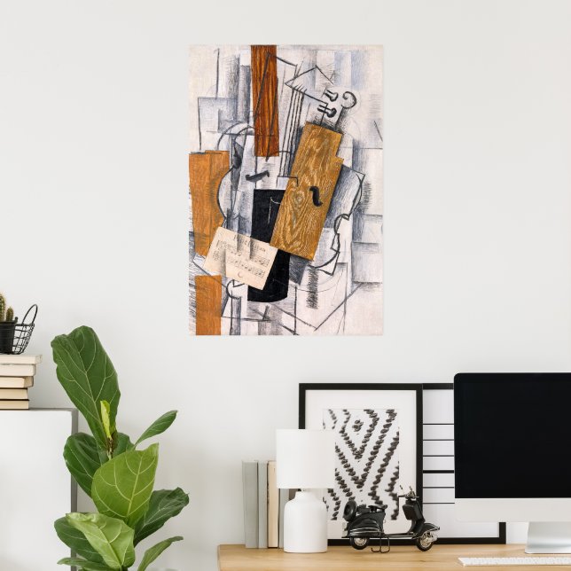 Póster Violin y Partitura | Georges Braque | (Oficina en casa)