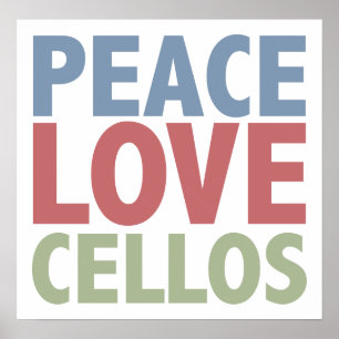 Póster Violoncelos del amor de la paz