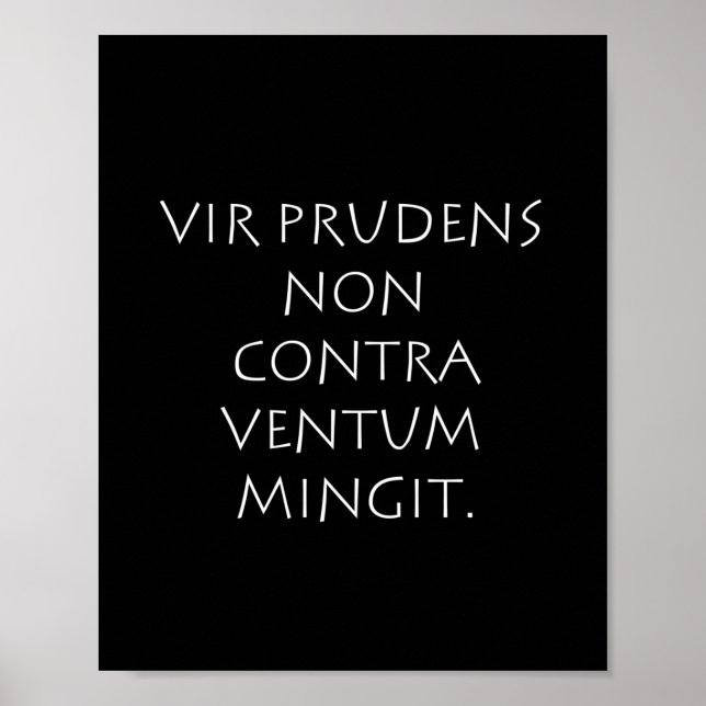 Póster Vir prudens non contra ventum mingit (Frente)