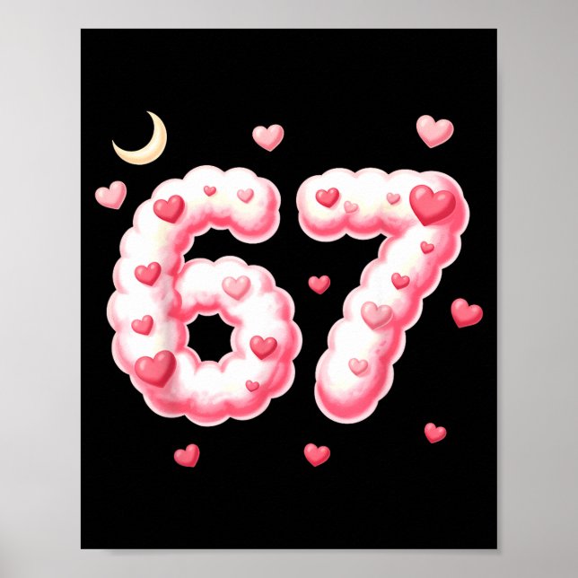 Póster Viral 67 Kawaii Hearts Valentine's Day Girls Humor (Frente)