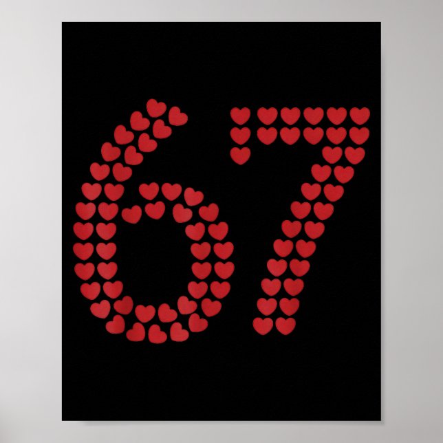 Póster Viral Six Seven Love 67 Hearts Valentine's Day Cli (Frente)