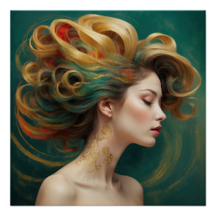 Póster "Virelle" - Opulencia en las ondas esmeraldas