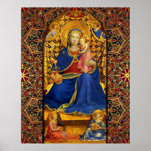 Póster VIRGEN CON NIÑO Y ÁNGELES, por Fra Angelico