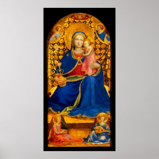 Póster VIRGEN CON NIÑO Y ÁNGELES, por Fra Angelico