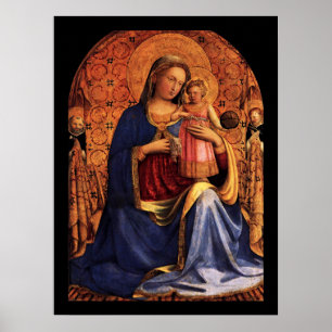 Póster VIRGEN CON NIÑO Y SANTOS de Beato Angelico