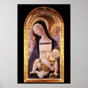 Póster VIRGEN CON NIÑO Y SANTOS por Neroccio de Landi