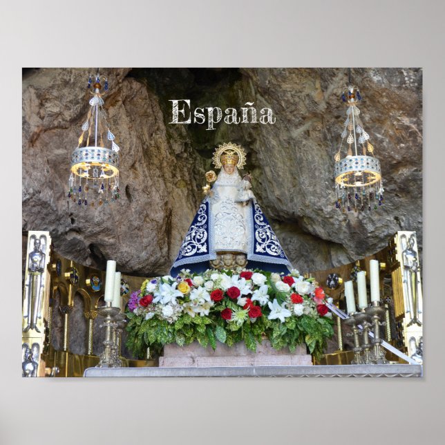 póster Virgen de Covadonga en Asturias, España (Frente)