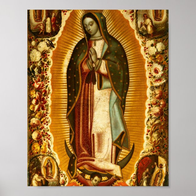 Póster Virgen de Guadalupe Nuestra Señora Regalo Católico (Frente)