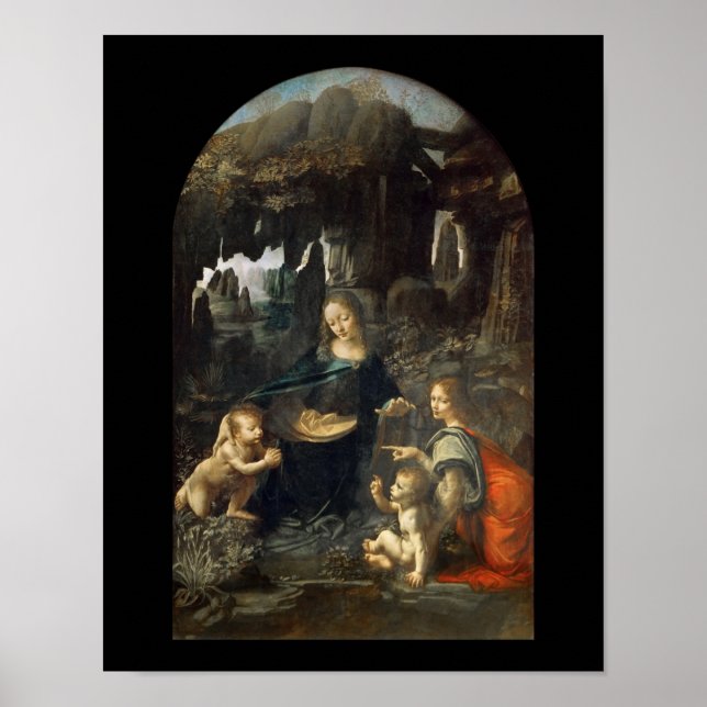 Póster Virgen de las Rocas, Leonardo da Vinci (Frente)