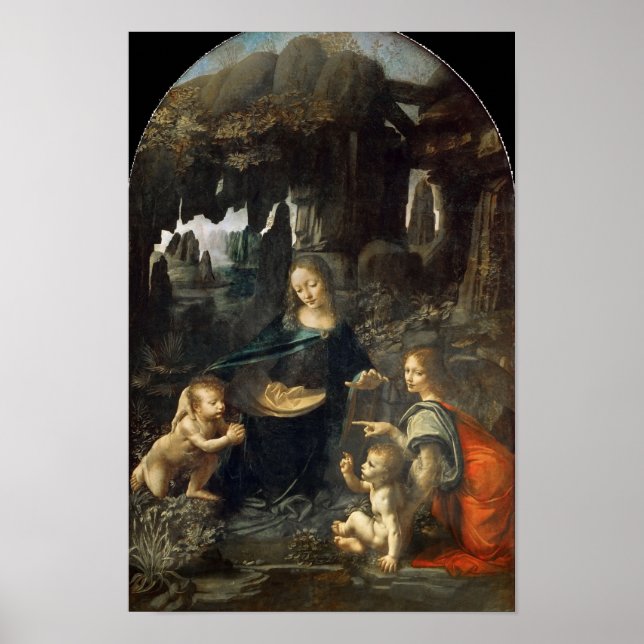 Póster Virgen de las Rocas - Louvre - Leonardo - Poster (Frente)