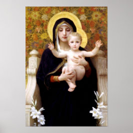 Póster Virgen de los Lilies - William-Adolphe Bouguereau