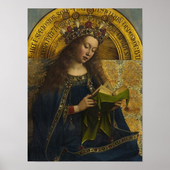 Póster Virgen Enthroned, El Altarpe De Gante (Frente)