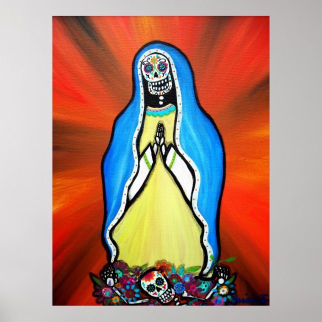 Póster Virgen Guadalupe Day of the Dead Poster (Frente)