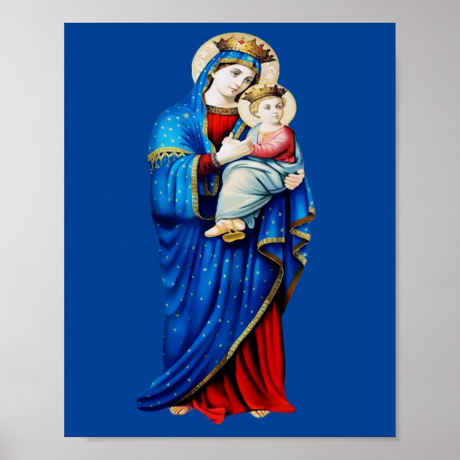 Póster Virgen María con el Niño Jesús (Frente)