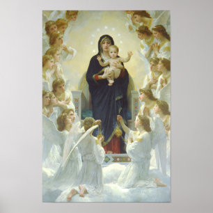 Póster Virgen María de los Ángeles y el Niño Jesús Nuestr