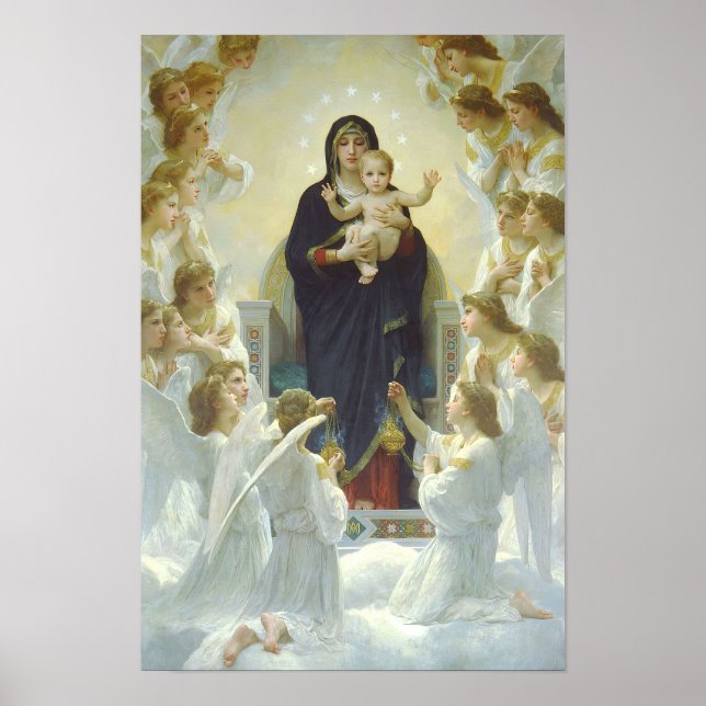 Póster Virgen María de los Ángeles y el Niño Jesús Nuestr (Frente)