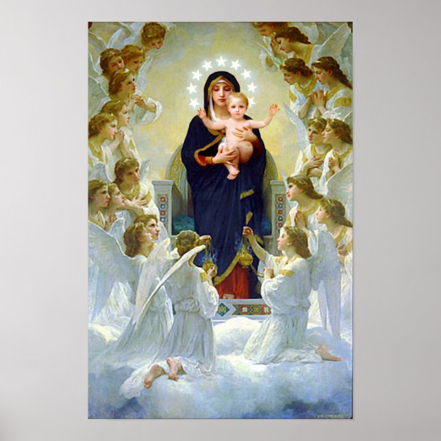 Póster Virgen María de los Ángeles y el Niño Jesús Nuestr (Frente)