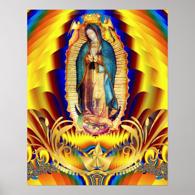 Póster Virgen María de Nuestra Señora de Guadalupe México (Frente)
