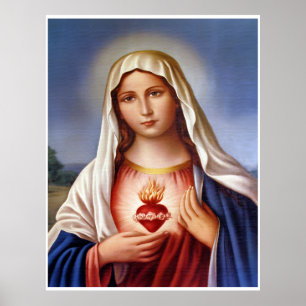 Póster Virgen María del Sagrado Corazón