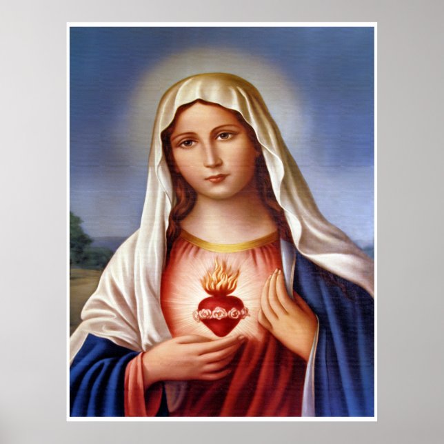 Póster Virgen María del Sagrado Corazón (Frente)