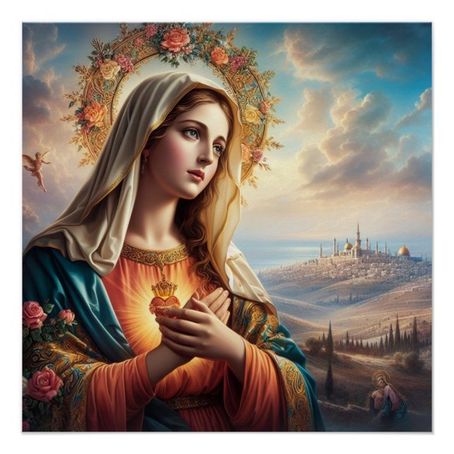 Póster Virgen María Jesús (Anverso)