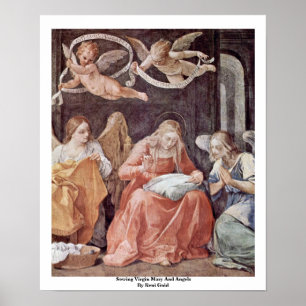 Póster Virgen María y ángeles de costura de Reni Guido