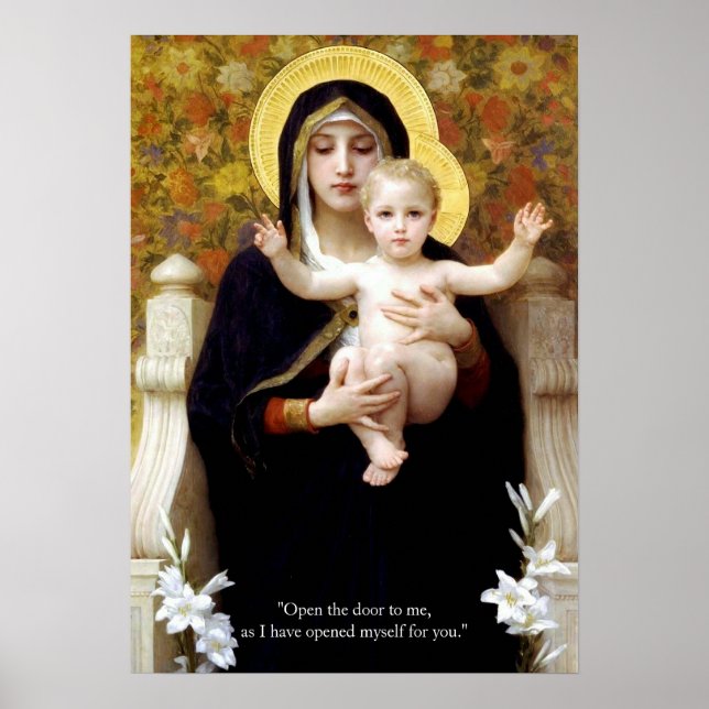 Póster Virgen María Y Jesucristo (Frente)