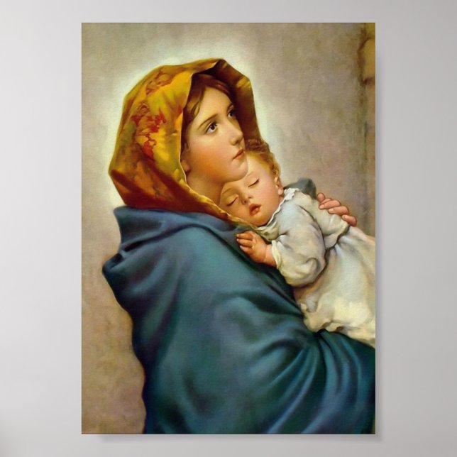 Póster Virgen María y Niño Madonna de las calles (Frente)