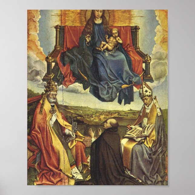 Póster Virgen Santa En Gloria - Robert Campin (Frente)