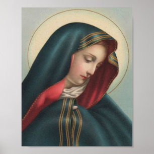 Póster Virgen Triste María Católica Religiosa