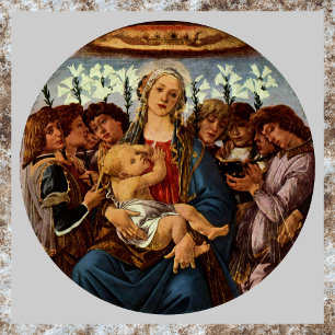 Póster Virgen y Niño con Ocho Ángeles por Botticelli