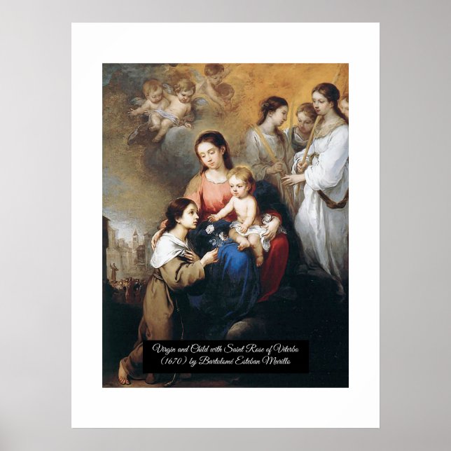 Póster Virgen y Niño con Santa Rosa (Frente)