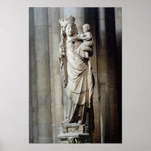 Póster Virgen y niño, conocida como Notre-Dame de París