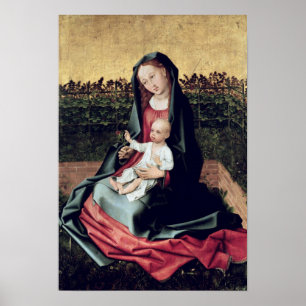 Póster Virgen y niño en el pequeño jardín