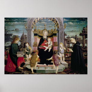 Póster Virgen y niño Enthroned