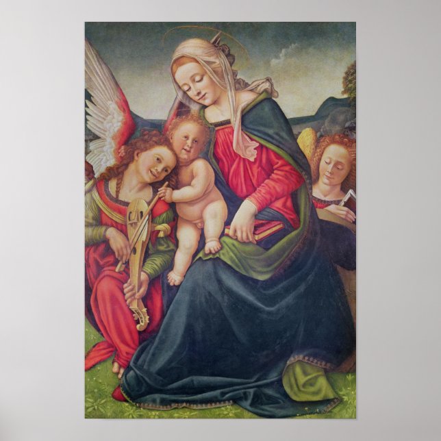 Póster Virgin and Child and angel musicians (Frente)