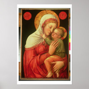 Póster Virgin and Child, c.1465 (aceite en el panel)
