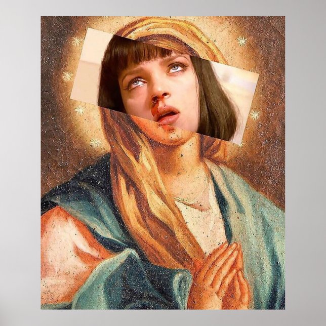 Póster Virgin Mary Uma Thurman Ave Mia Wallace Pulp Fict (Frente)