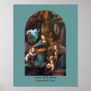 Póster Virgin Of The Rocks da Vinci Vintage Religious