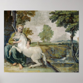 Póster Virgin y Unicorn - Domenichino Palazzo Farnese