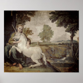 Póster Virgin y Unicorn - Domenichino Palazzo Farnese