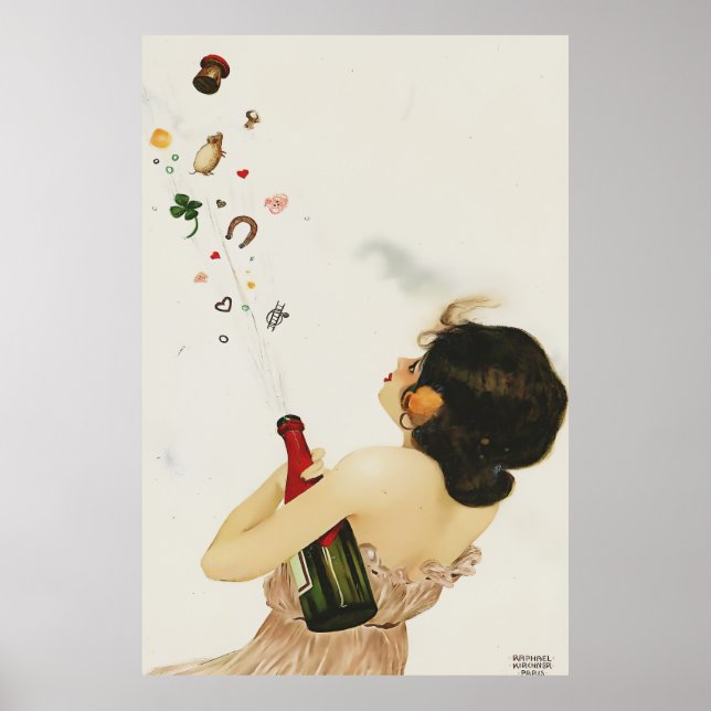 Póster Virginas griegas de Raphael Kirchner Art Nouveau (Frente)