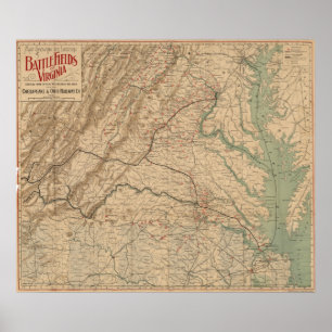 Póster Virginia Battlefields
