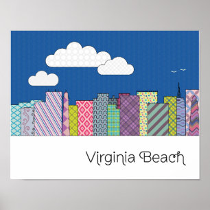 Póster Virginia Beach Skyline