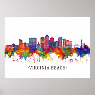 Póster Virginia Beach Skyline